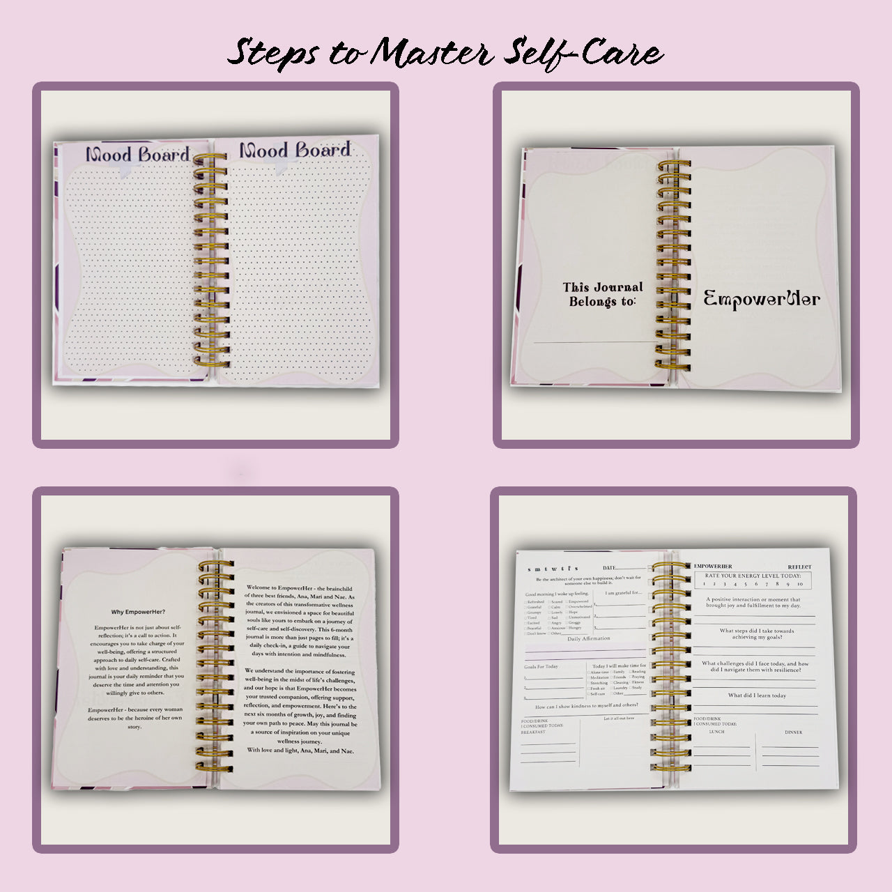 EmpowerHer Gals Guide to Self-care - 6-Month Daily Journal with Prompts for Mindfulness, Self-Care & Healing.